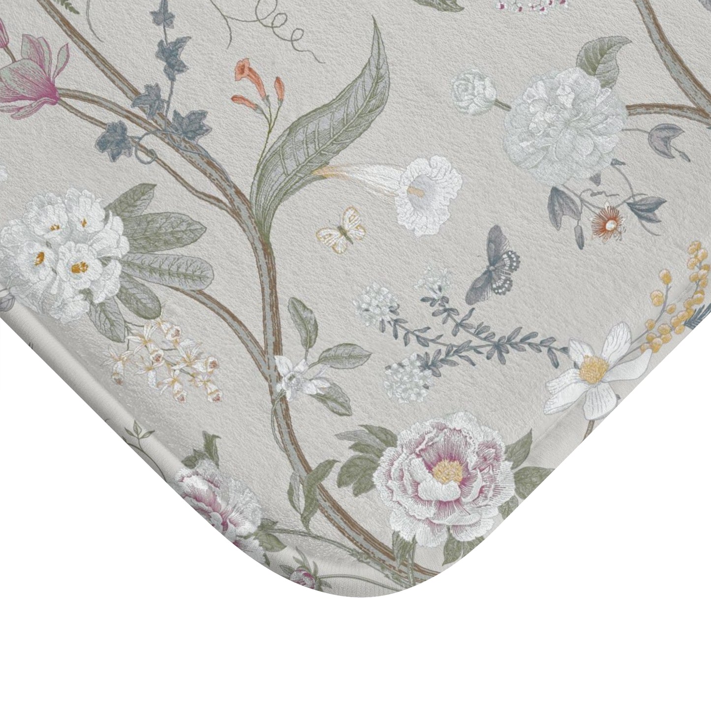 Chinoiserie Bath Mat Stone Gray