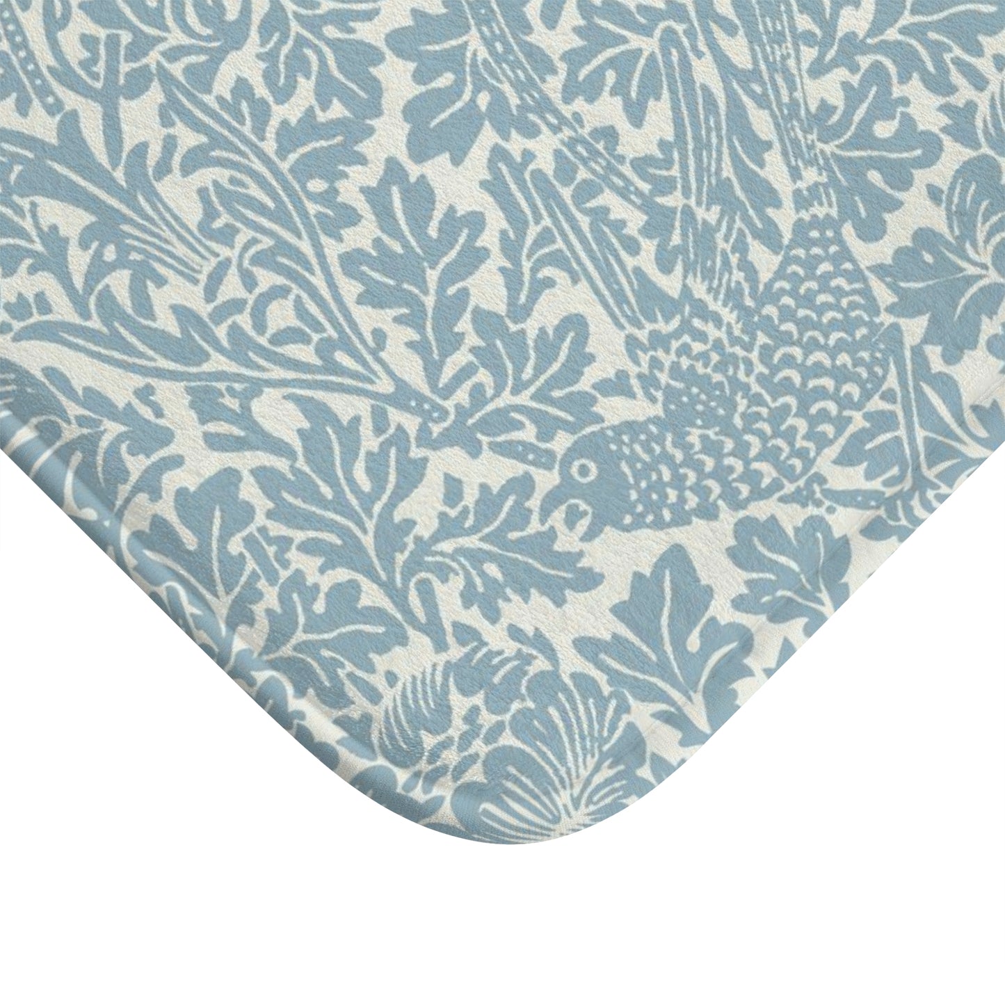 William Morris Bath Mat Bird & Anemone Soft Blue