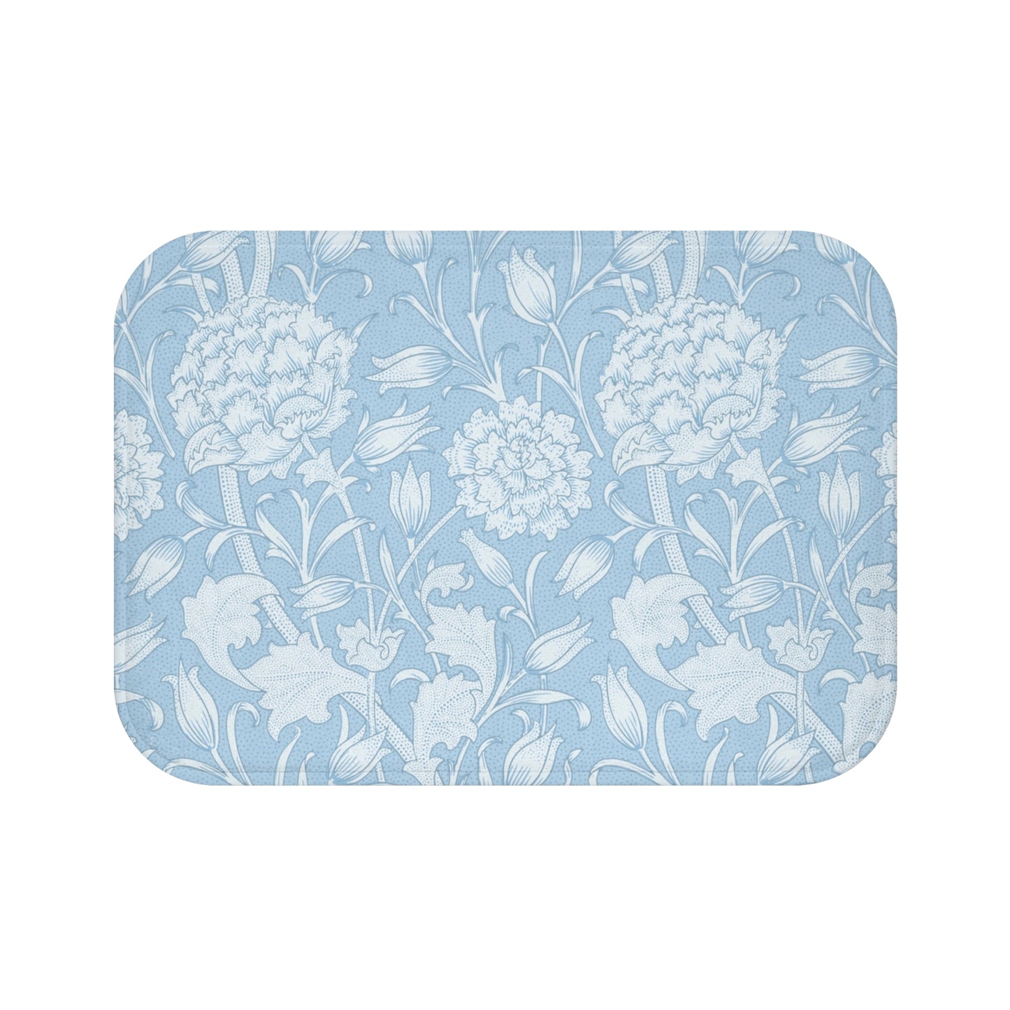 William Morris Bath Mat Pink & Rose Cornflower Blue