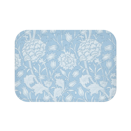 William Morris Bath Mat Pink & Rose Cornflower Blue