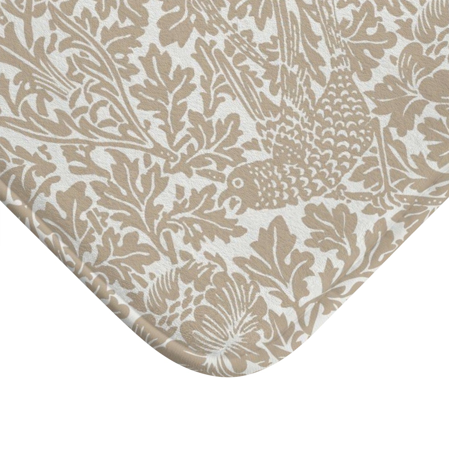 William Morris Bath Mat Bird and Anemone Beige