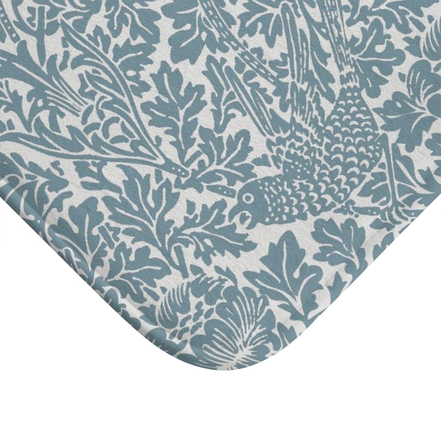 William Morris Bath Mat Bird & Anemone Slate Blue