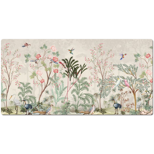 Chinoiserie Desk Mat Magical Peony Blossom Garden