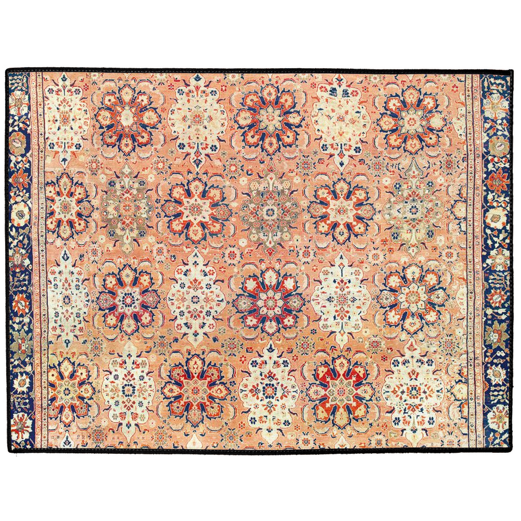 Ziegler Persian Indoor/Outdoor Floor Mat Antique Peach Pink