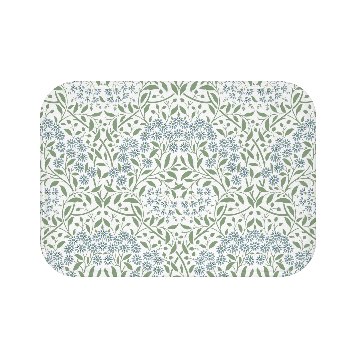 William Morris Bath Mat Floral Blue Green