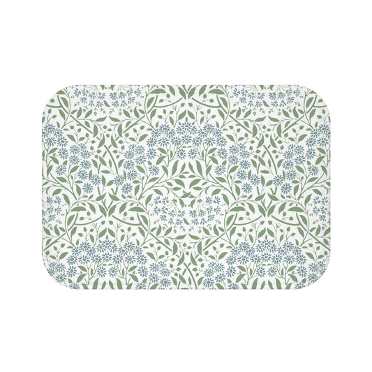 William Morris Bath Mat Floral Blue Green