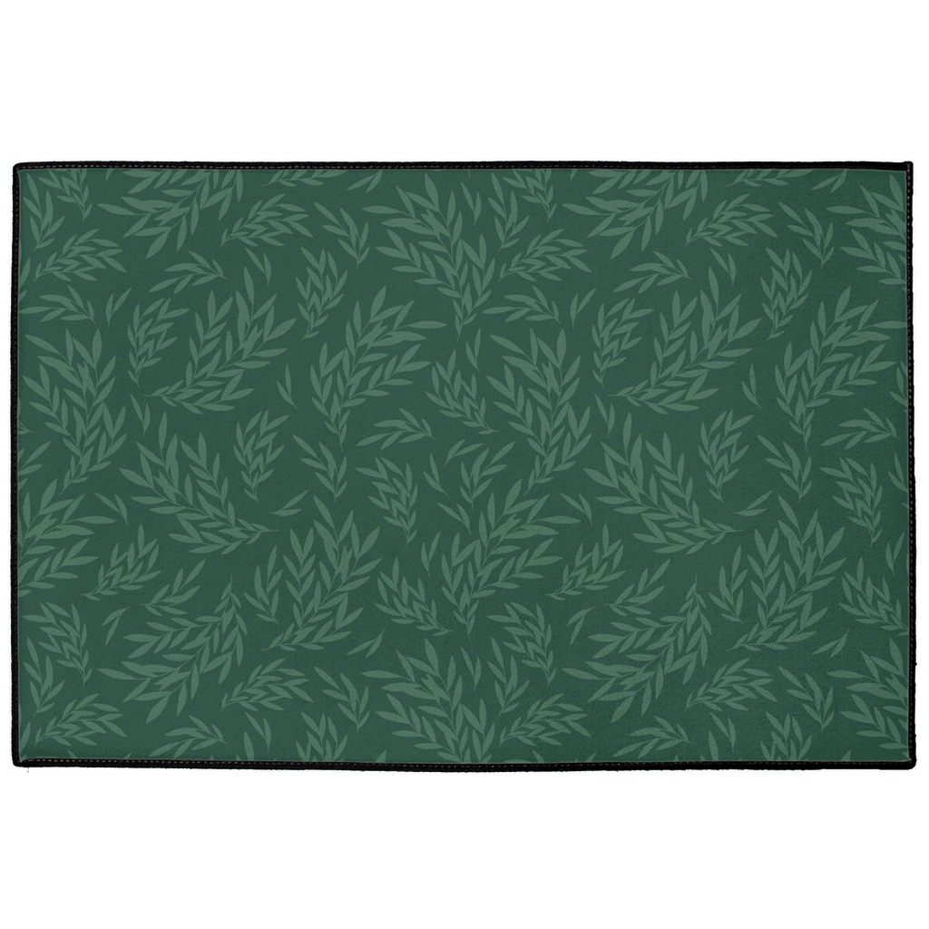 Leaf Indoor/Outdoor Floor Mat William Morris Dark Green