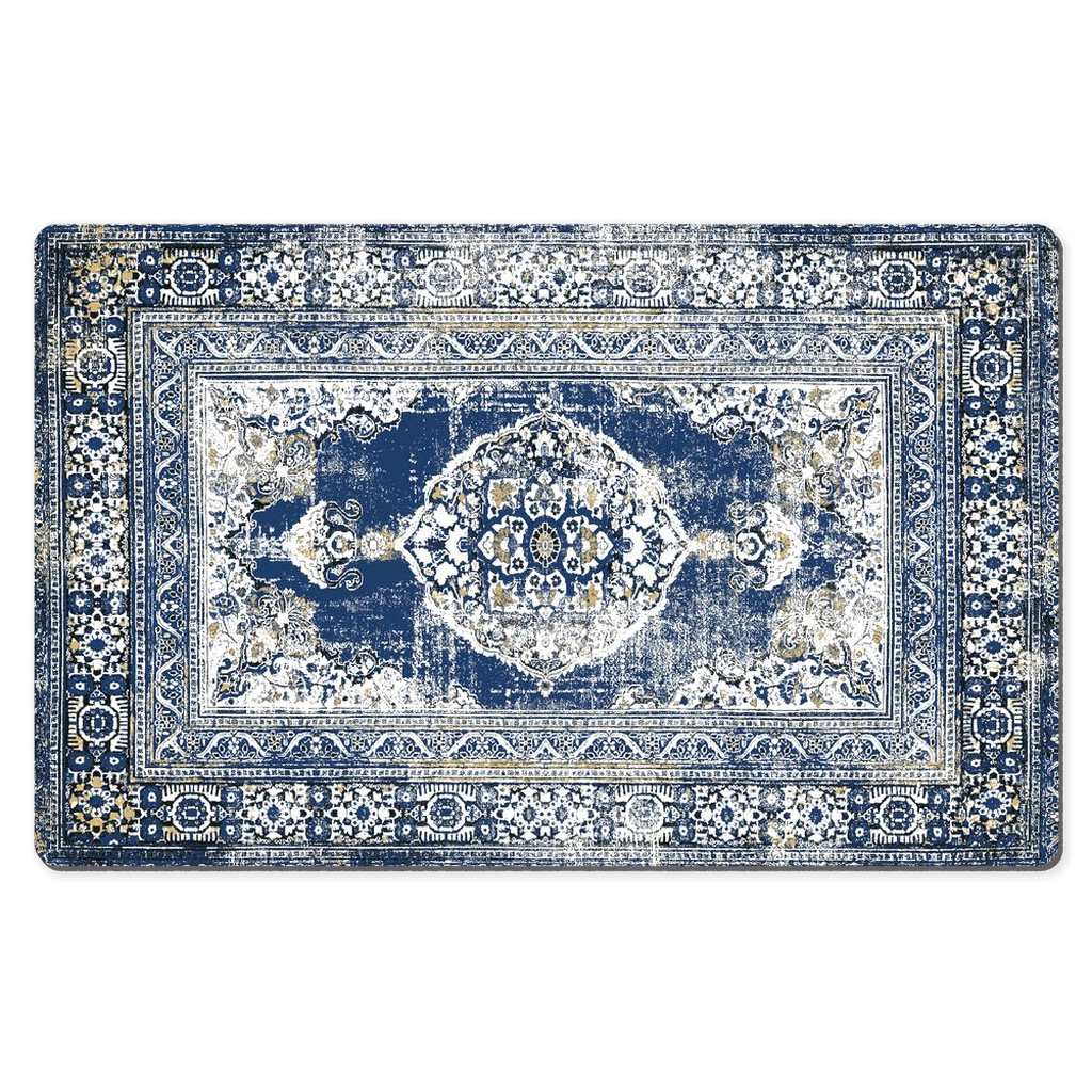 Gasperina Persian Desk Mat Antique Faded Blue White