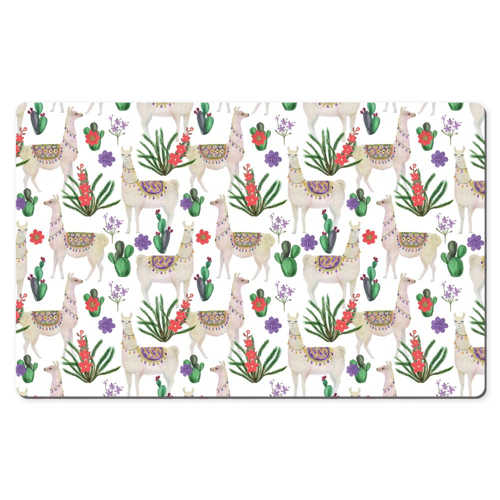 Llamas Cacti Desk Mat Cute Pattern