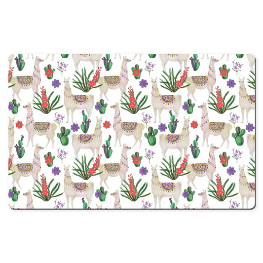 Llamas Cacti Desk Mat Cute Pattern