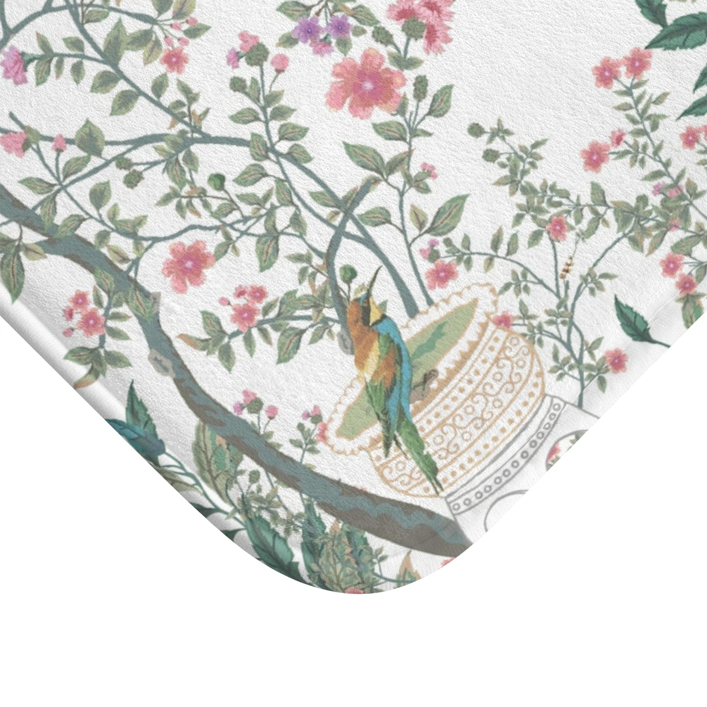 Chinoiserie Bath Mat White Fresco