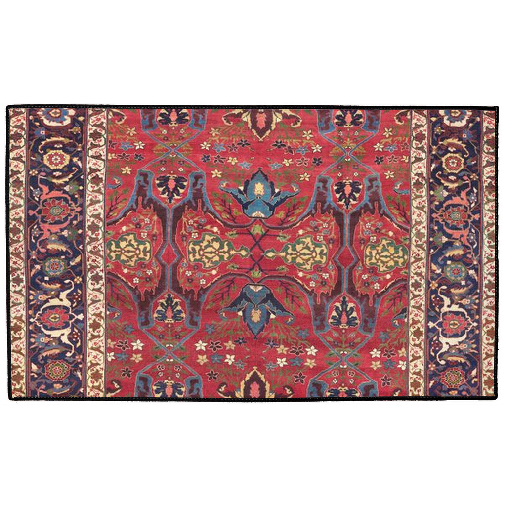 Bijar Persian Indoor/Outdoor Floor Mat Antique Burgundy Red