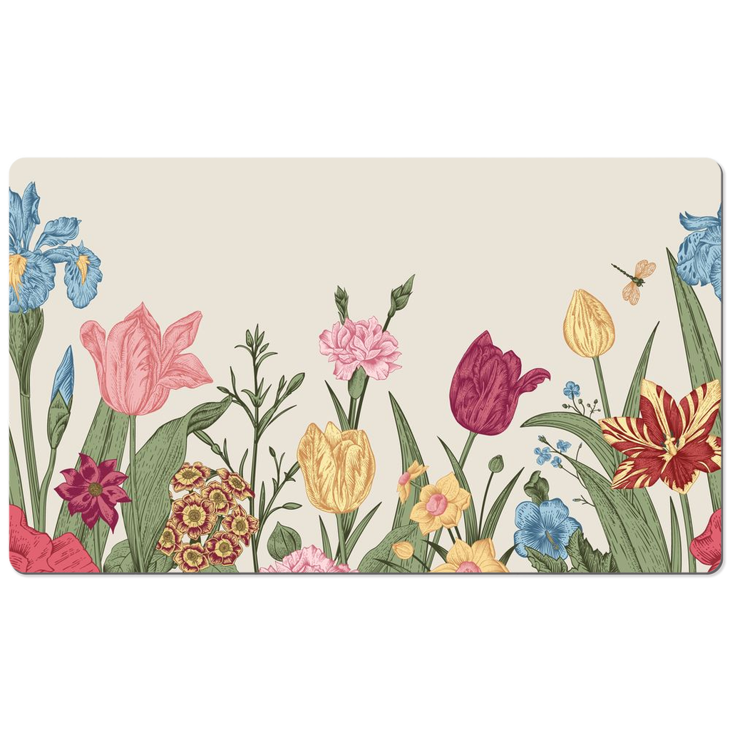 Summer Flowers Desk Mat Cottage Garden Floral