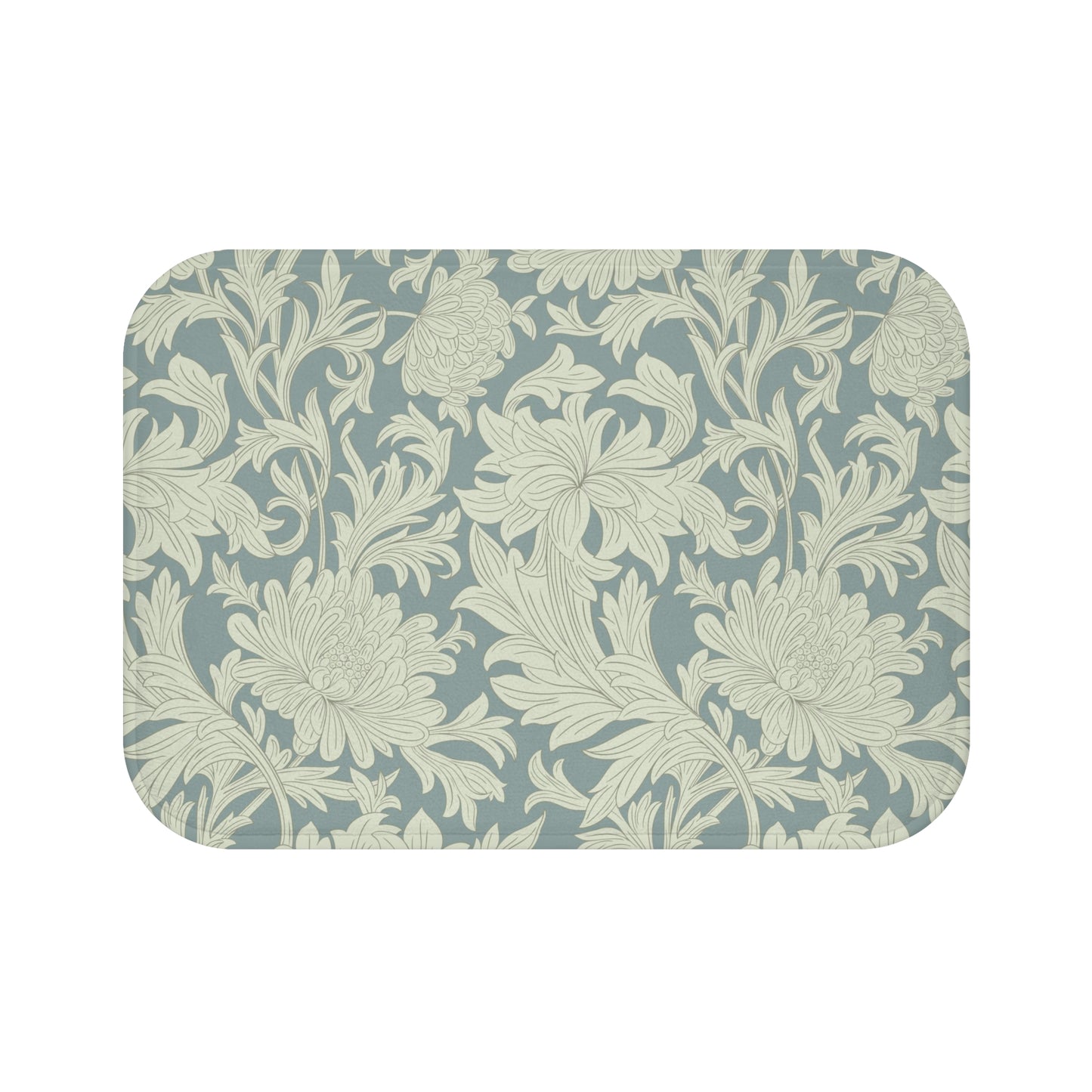 William Morris Bath Mat Chrysanthemum Gray Cream