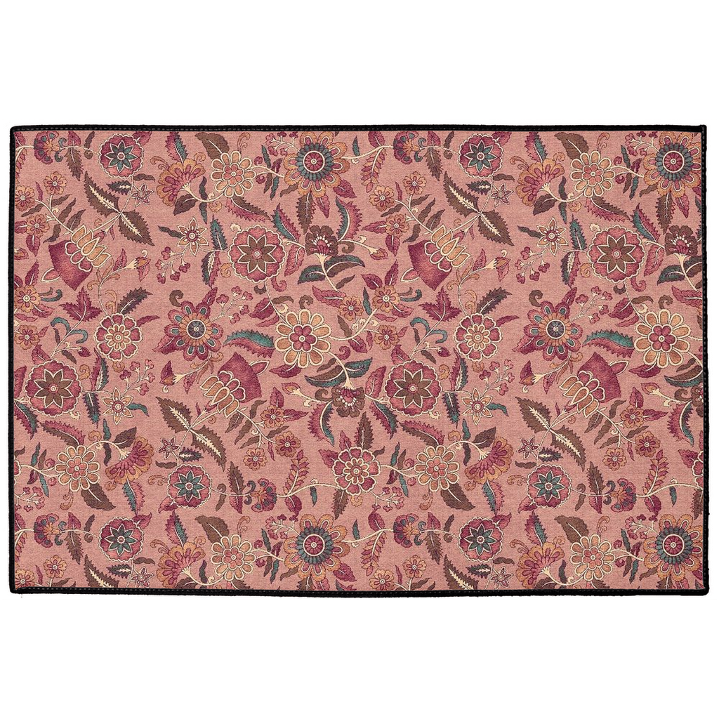 Chatsworth Chintz Indoor/Outdoor Floor Mat Rose Pink Floral