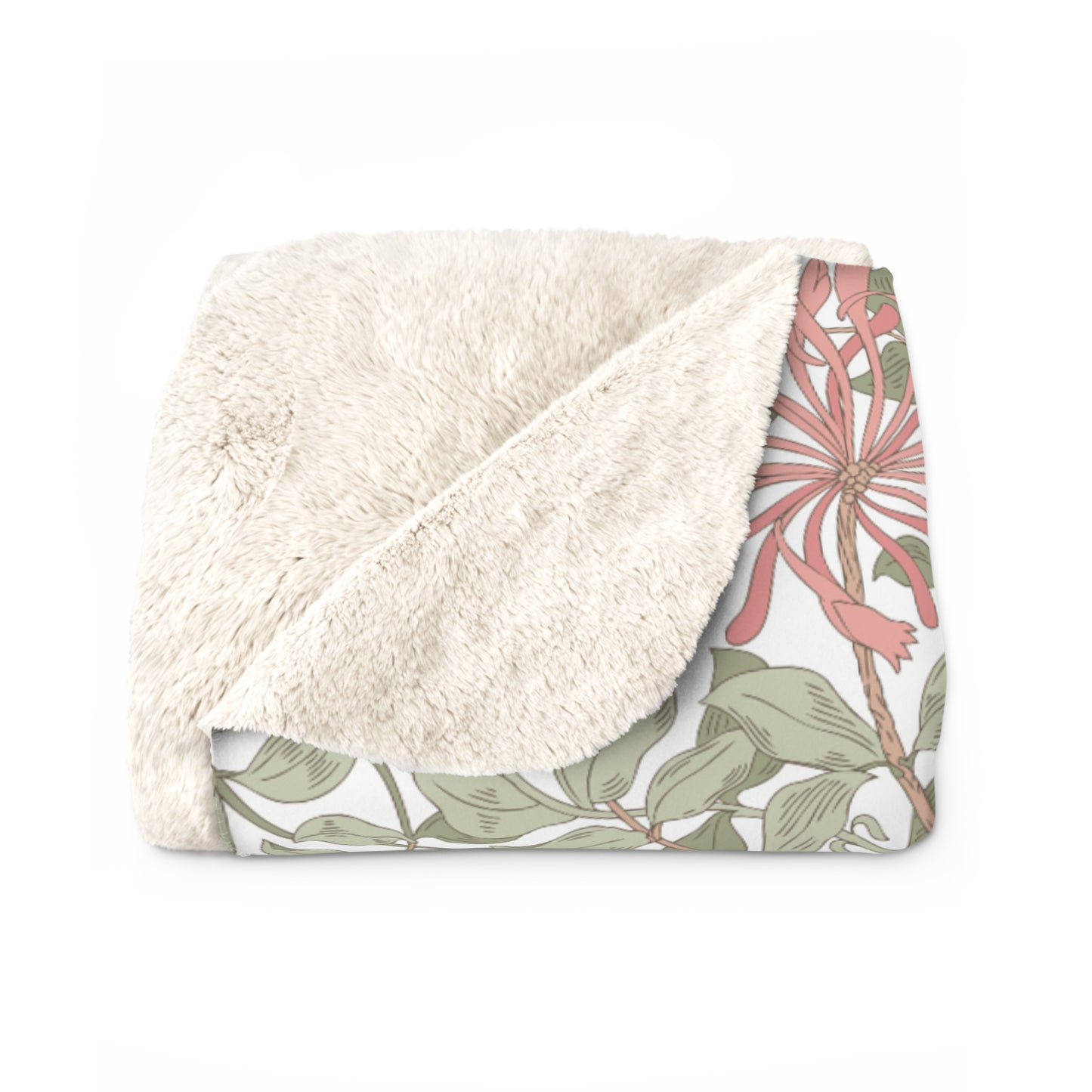 William Morris Honeysuckle Fleece Lined Blanket