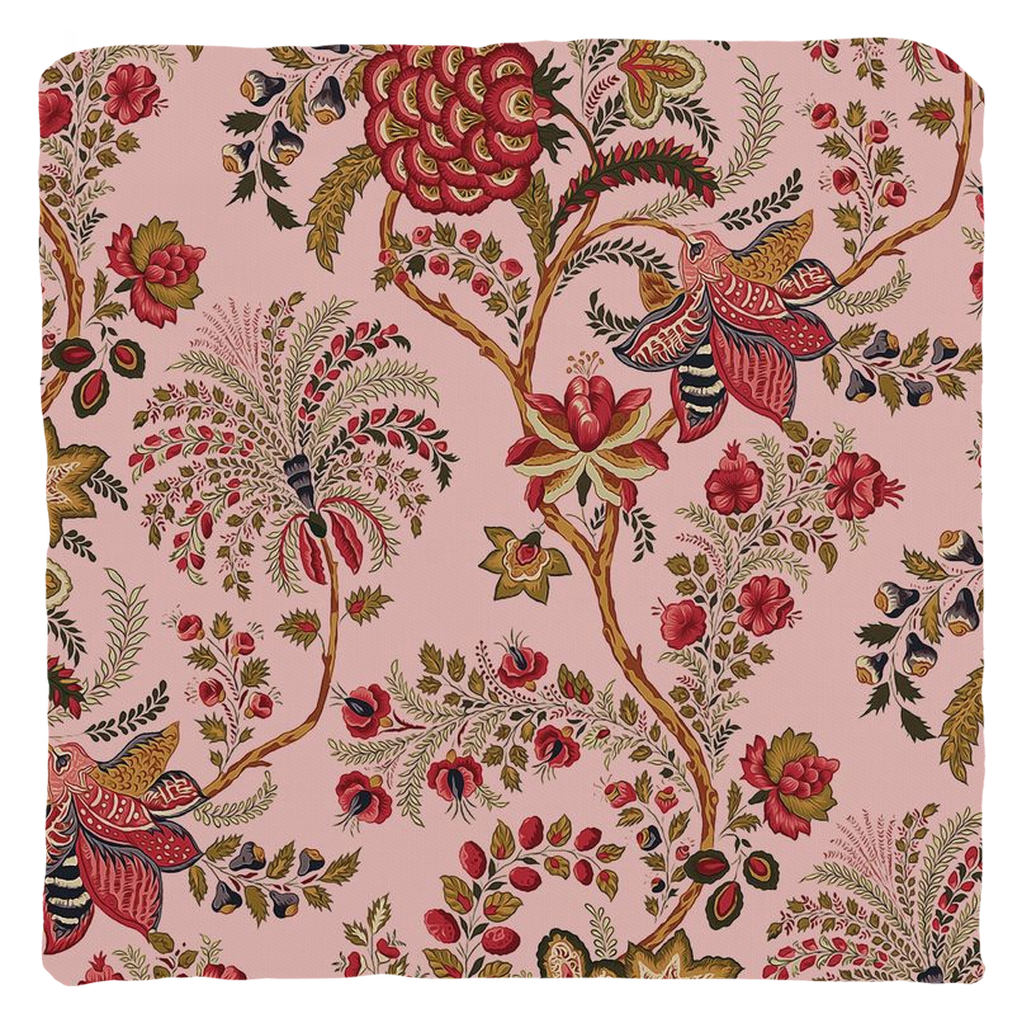 Coromandel Chintz Cotton Pillows Pink & Red