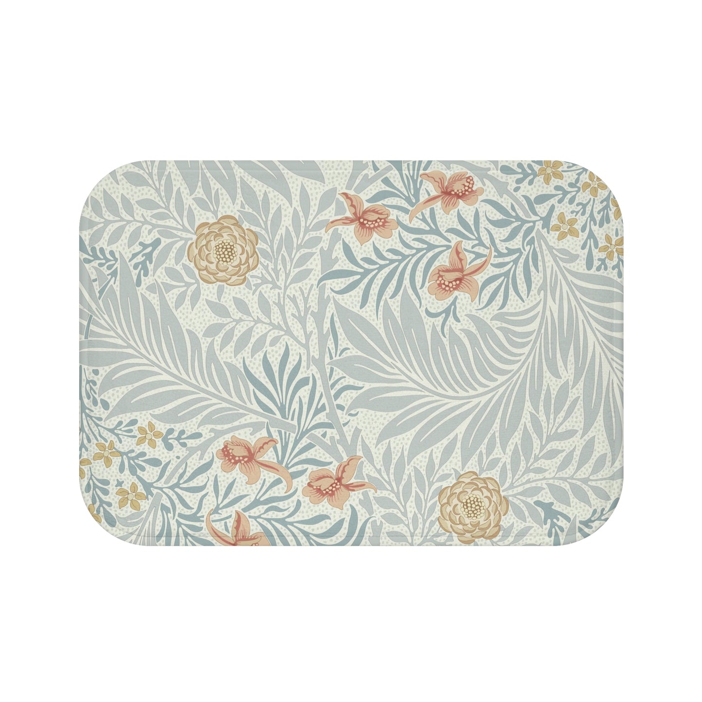 William Morris Bath Mat Larkspur Blue Peach