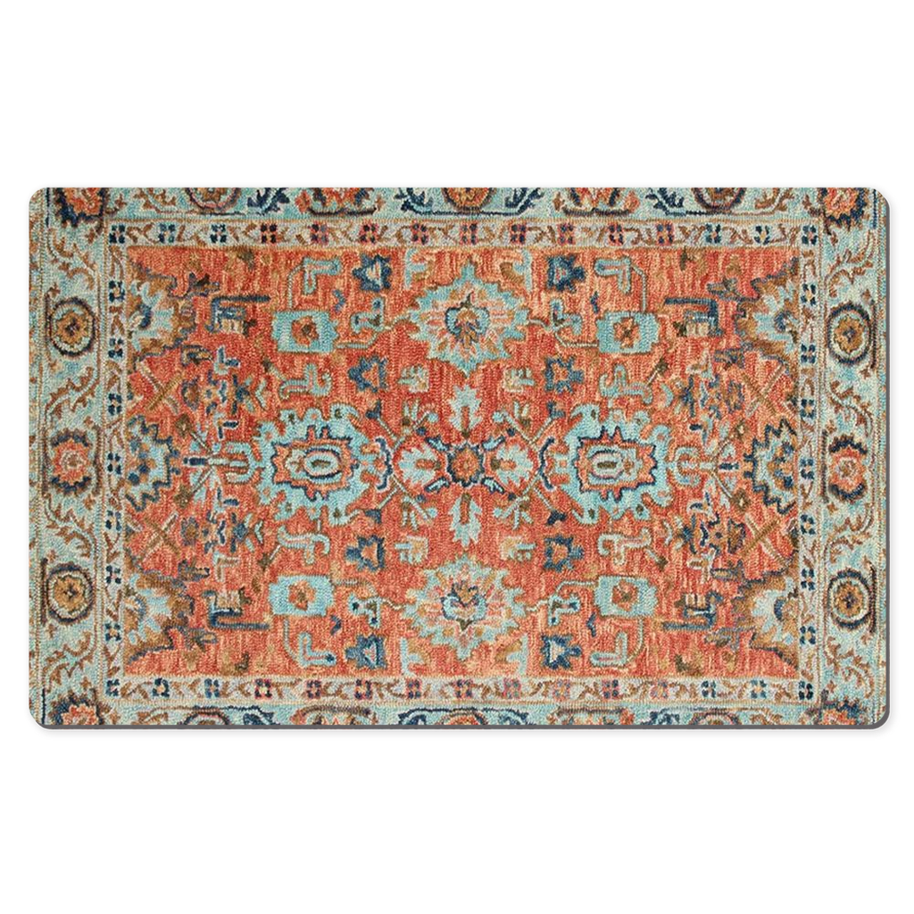 Zeeba Persian Desk Mat Antique Blue Coral