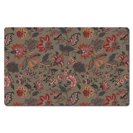 Highclere Chintz Desk Mat Dark Green Red Floral