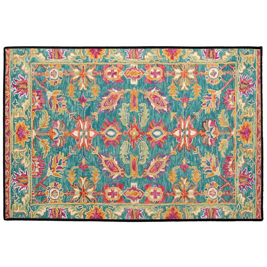 Sardis Persian Indoor/Outdoor Floor Mat Colorful Turquoise Orange