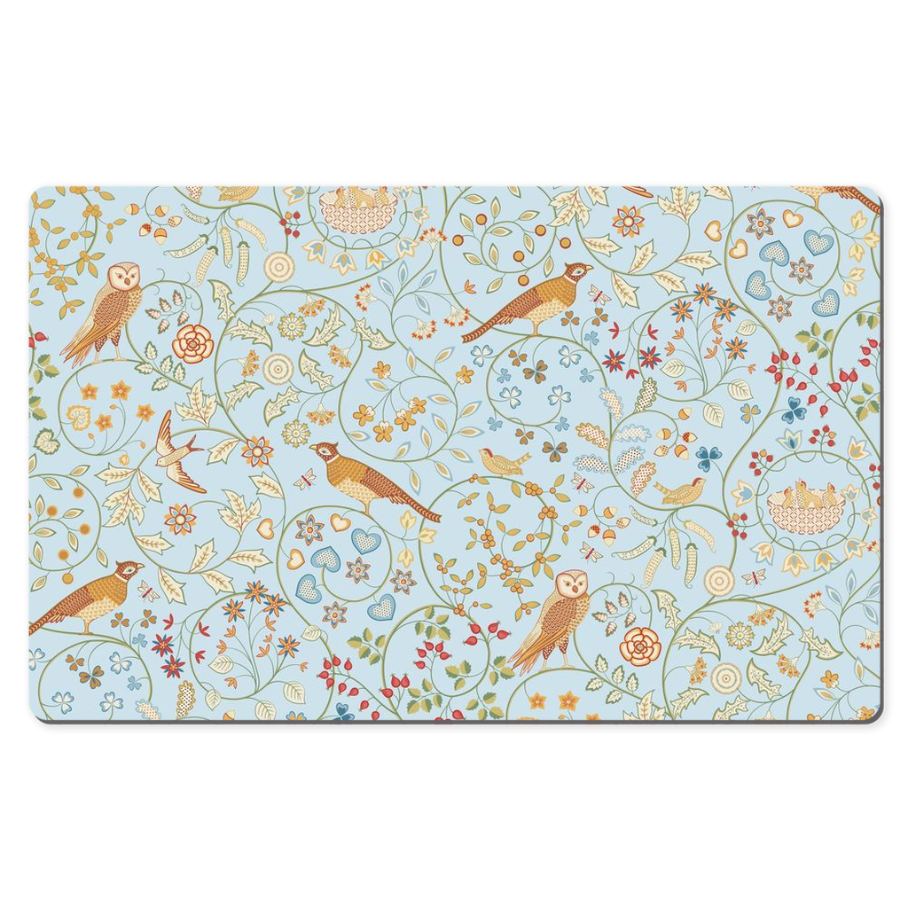 William Morris Desk Mat Newill Light Blue Woodland