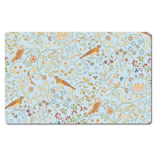 William Morris Desk Mat Newill Light Blue Woodland