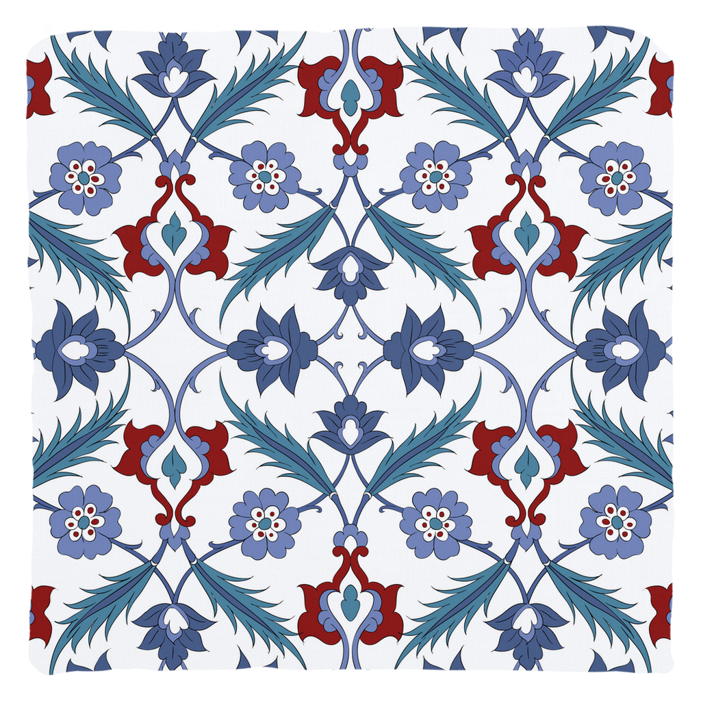 Ankara Ottoman Cotton Pillows Blue Lilac Red