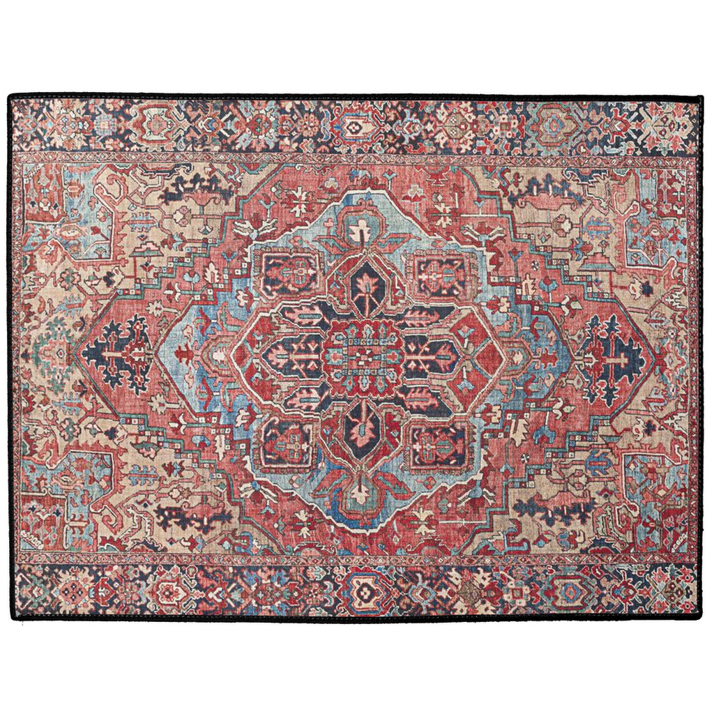 Cyrus Persian Indoor/Outdoor Floor Mat Antique Red Blue