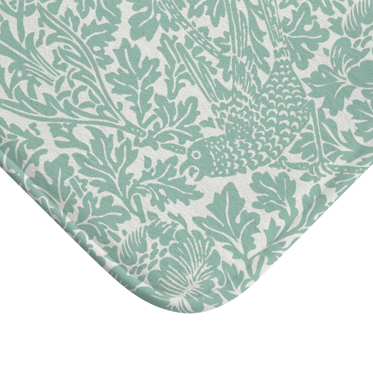 William Morris Bath Mat Bird & Anemone Mint Aqua