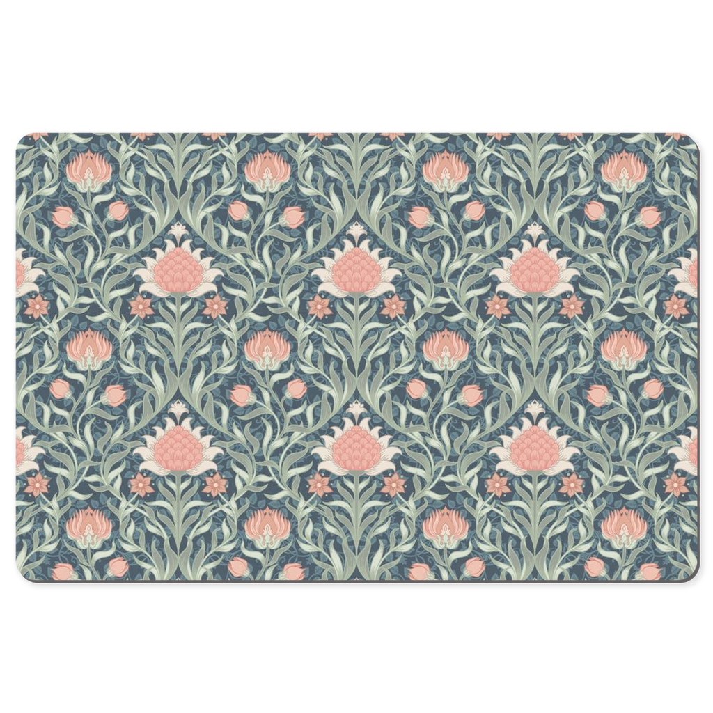 Art Nouveau Desk Mat Pink Green Floral