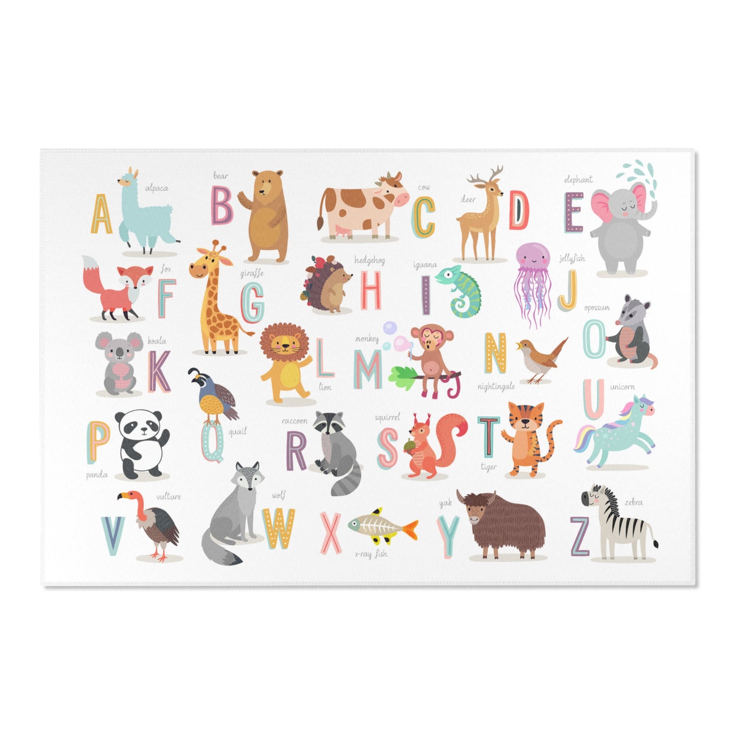 Animal Alphabet Nursery Rug Play Mat