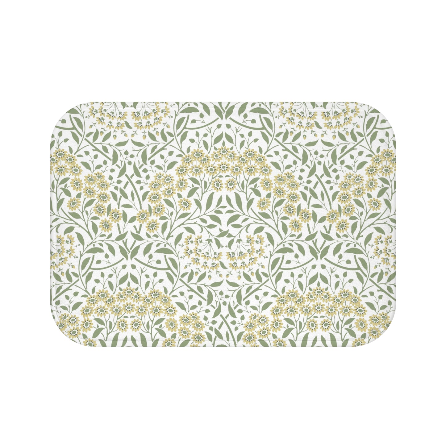 William Morris Bath Mat Floral Yellow Green