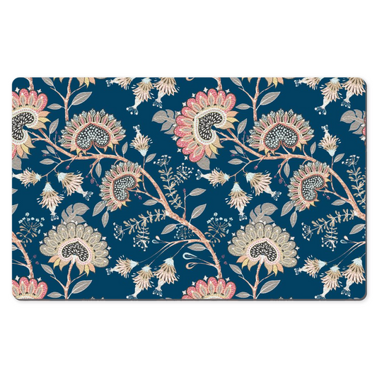 Grosvenor Chintz Desk Mat Dark Blue Pink Floral