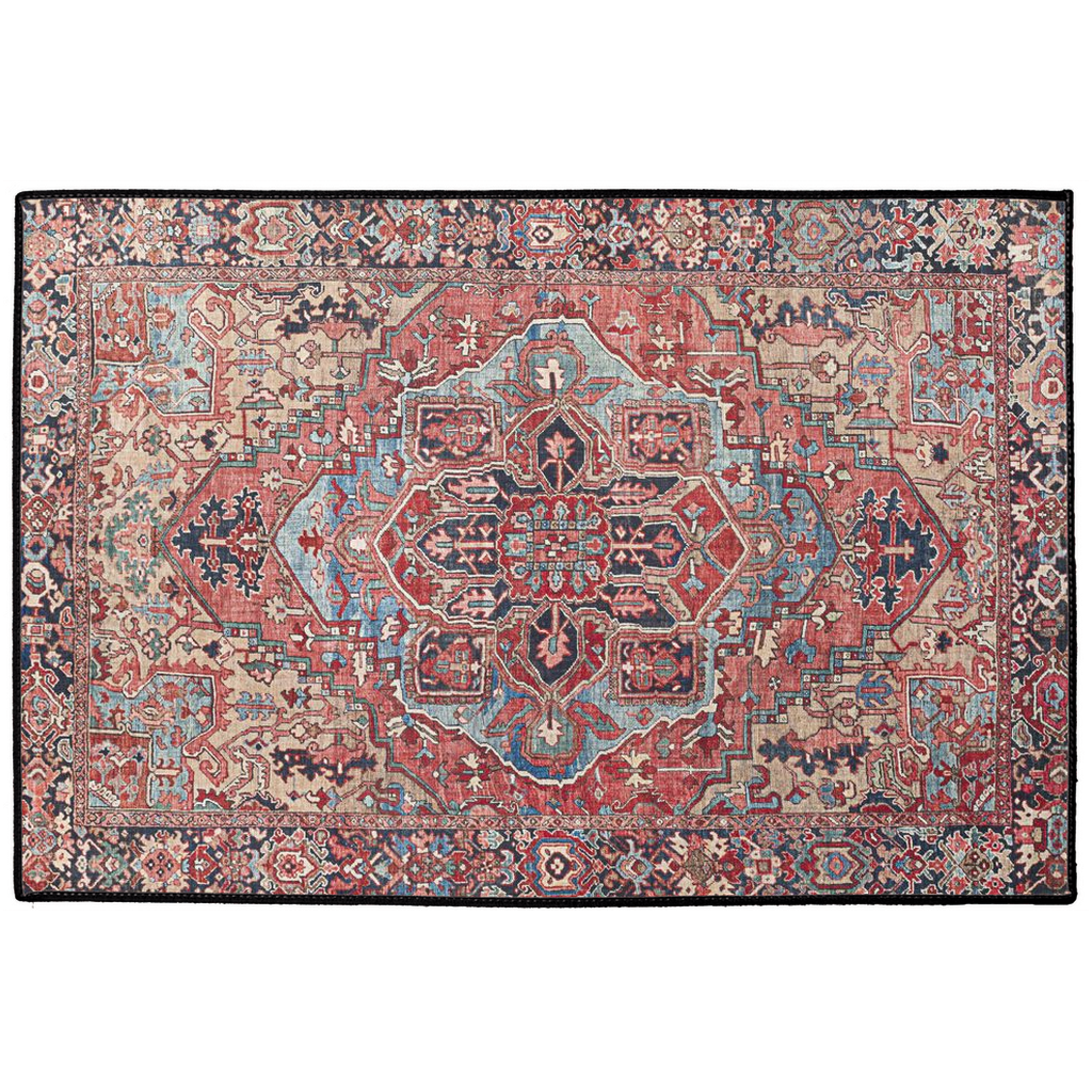 Cyrus Persian Indoor/Outdoor Floor Mat Antique Red Blue