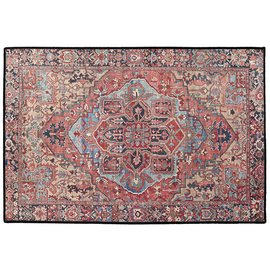 Cyrus Persian Indoor/Outdoor Floor Mat Antique Red Blue