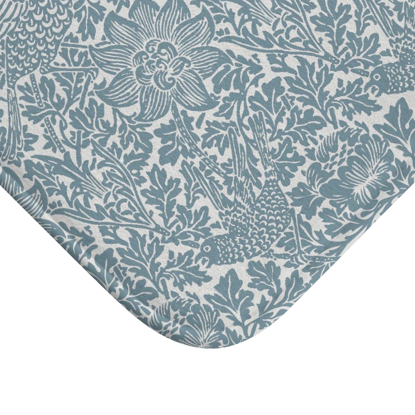 William Morris Bath Mat Bird & Anemone Slate Blue