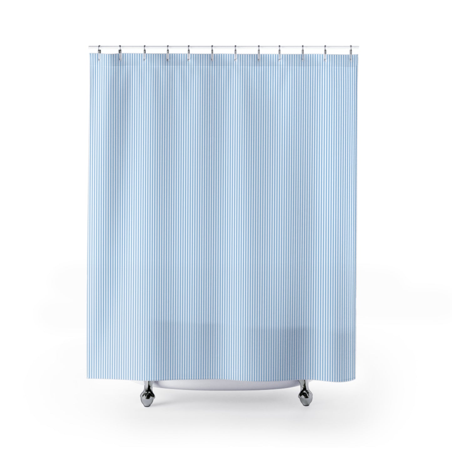 Seersucker Stripe Shower Curtain Light Blue & White