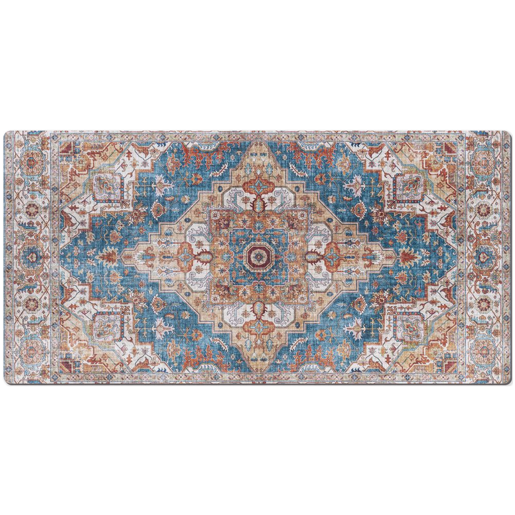 Balkh Persian Desk Mat Antique Blue Rust