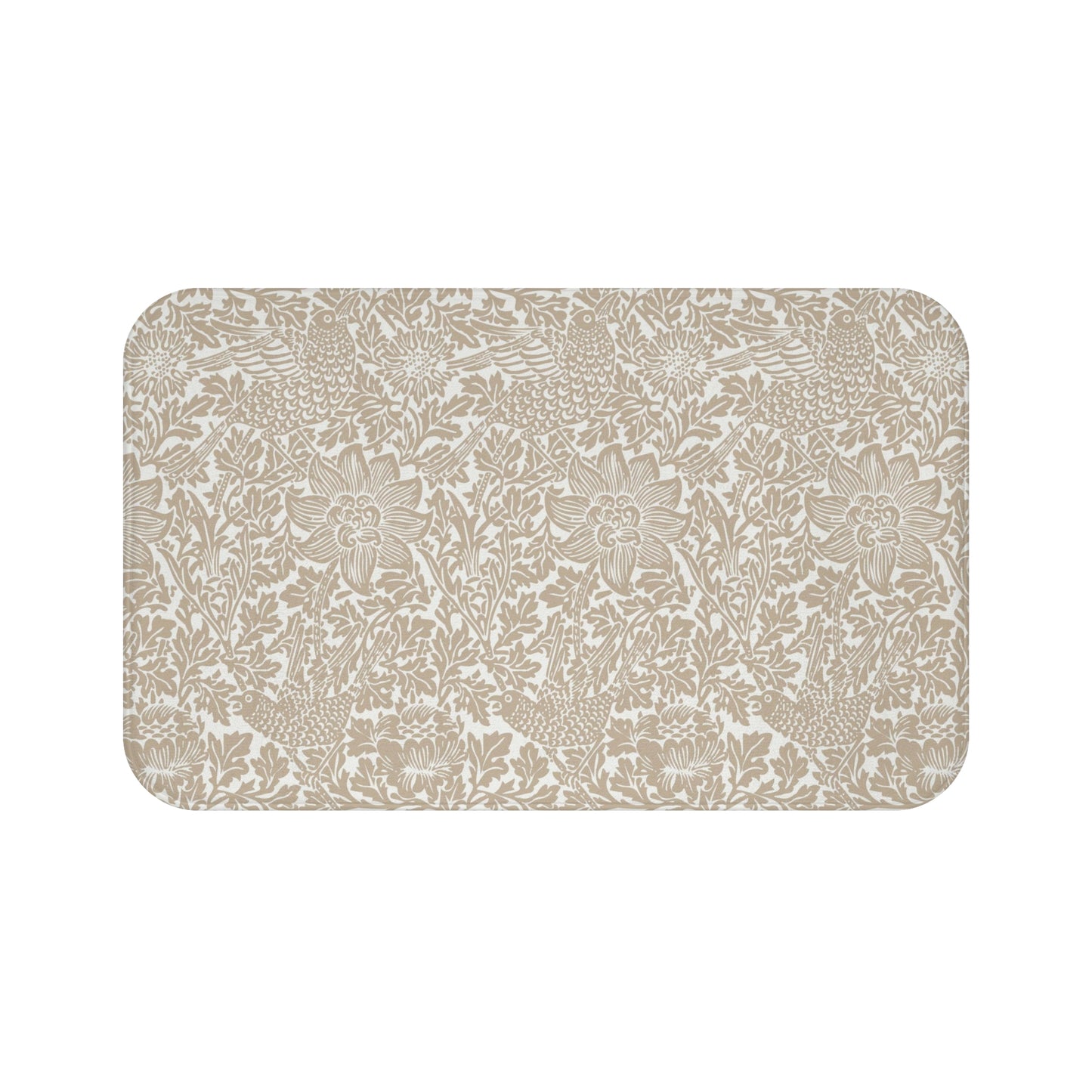 William Morris Bath Mat Bird and Anemone Beige