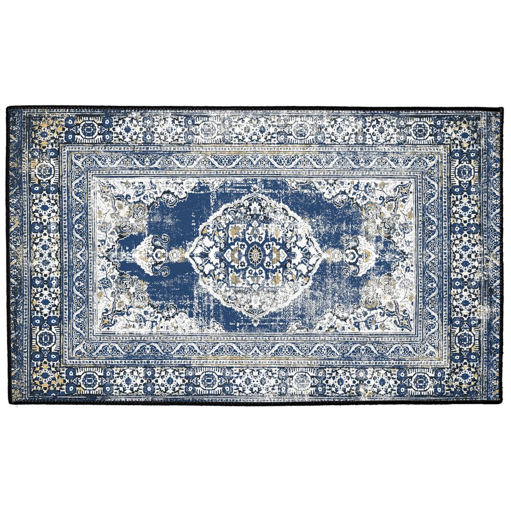 Gasperina Persian Indoor/Outdoor Floor Mat Antique Faded Blue White