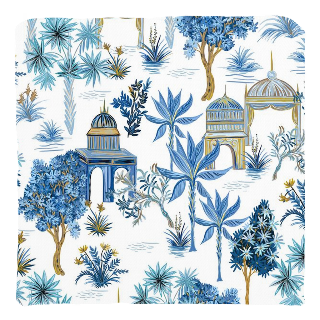 Le Jardin Cotton Pillows Blue & White Chinoiserie Temples