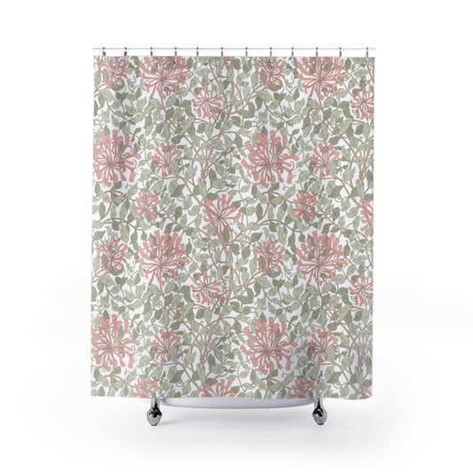 William Morris Honeysuckle Soft Green Shower Curtain
