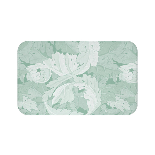 William Morris Bath Mat Aqua Acanthus