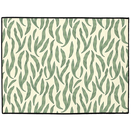 Falling Leaf Indoor/Outdoor Floor Mat William Morris Cream Green