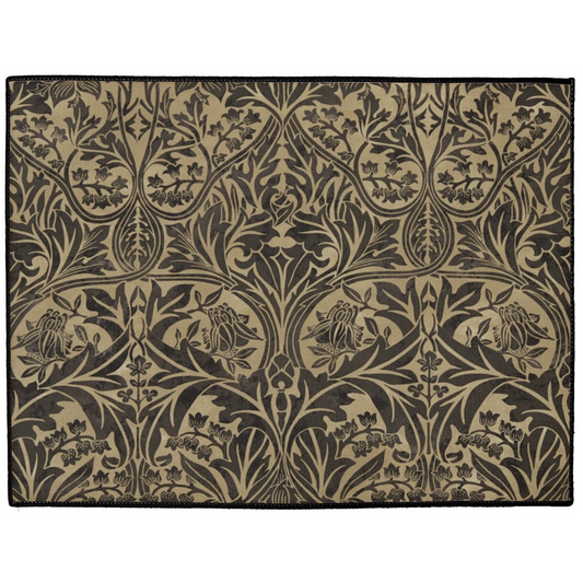 Bluebell Indoor/Outdoor Floor Mat William Morris Black Beige