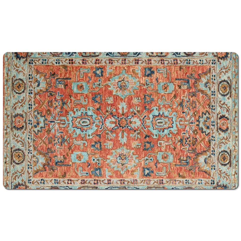 Zeeba Persian Desk Mat Antique Blue Coral