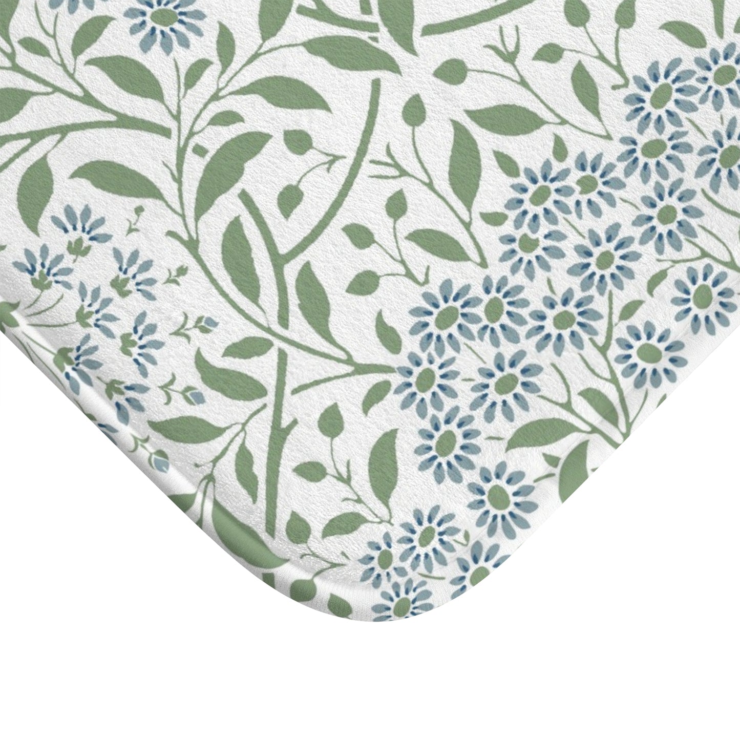 William Morris Bath Mat Floral Blue Green