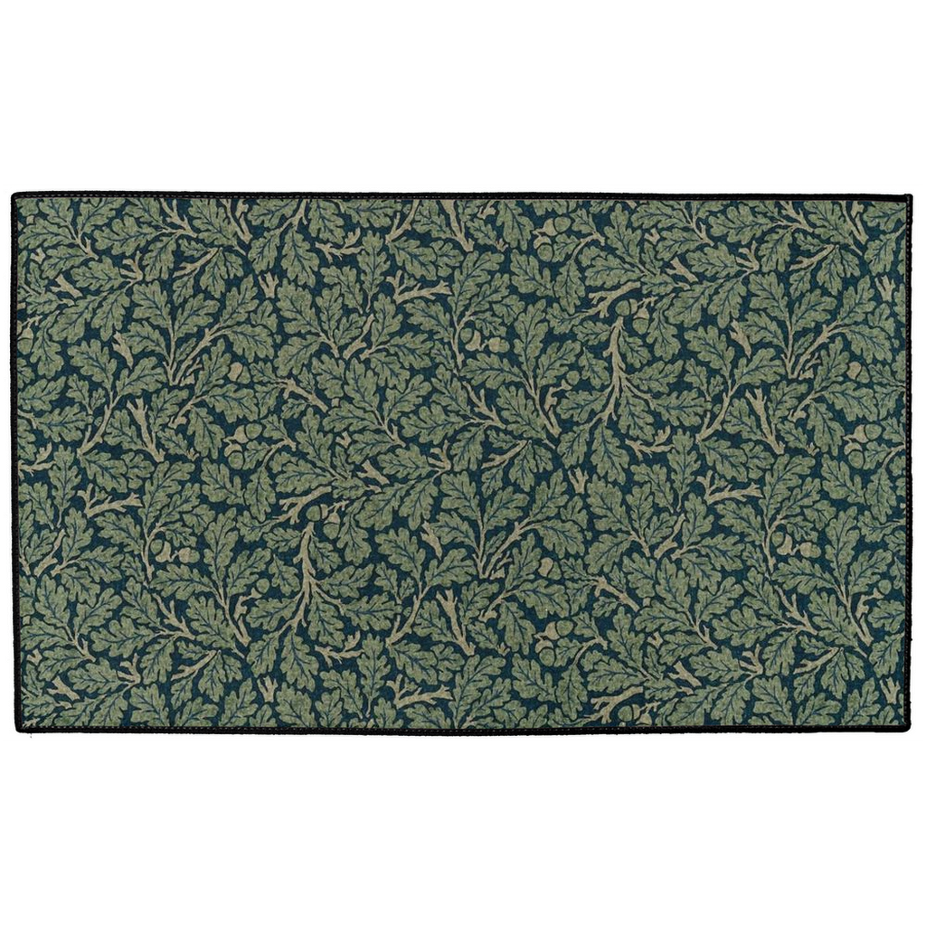 Oak Indoor/Outdoor Floor Mat William Morris Green Teal Slate
