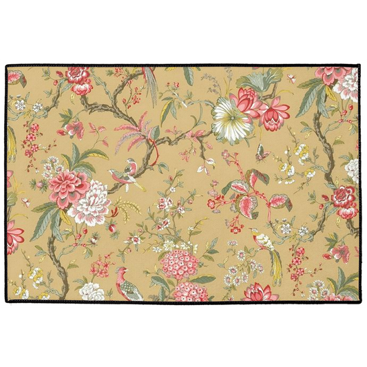 Pemberley Chintz Indoor/Outdoor Floor Beige Green Pink Floral